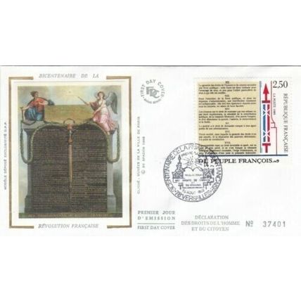 France 1989 Bicentenaire Revolution Silk FDC Versailles cancel Unaddressed VGC