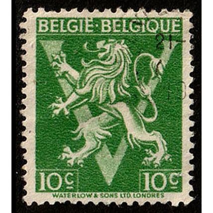Belgium 1944 Lion 10c Used Stamp V