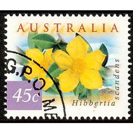 Australia 1999 Flowers 45c Used P&S Stamp Hibbertia 14.25 Perf