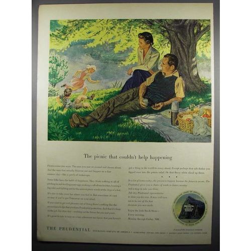 1950 Prudential Insurance Ad - Picnic Couldn't Help