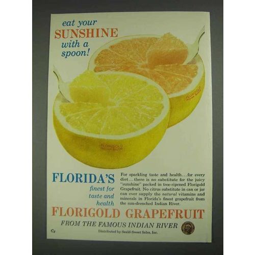 1967 Florida Florigold Grapefruit Ad - Eat Sunshine