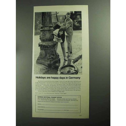 1968 German National Tourist Office Ad - Holidays Happy