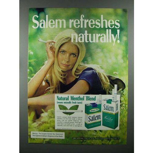 1973 Salem Cigarette Ad - Refreshes Naturally