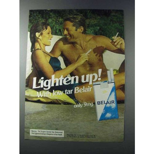 1981 Belair Cigarettes Ad - Lighten Up! - Man and Woman at Beach