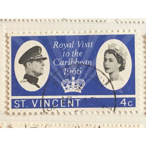 St Vincent 1966 Royal Visit 4c QEII Duke Edinburgh Used SG 250 Sc 245 stamp