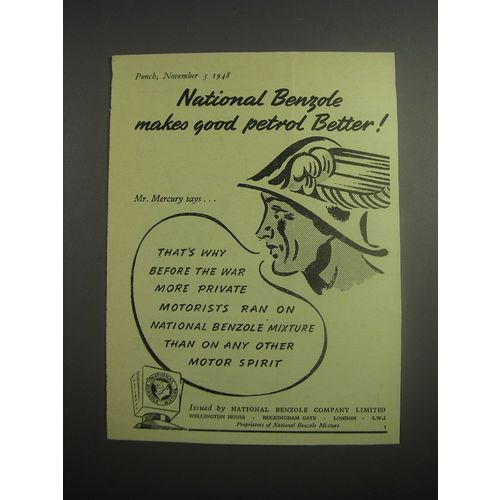 1948 National Benzole Mixture Ad - National Benzole makes good petrol Better!