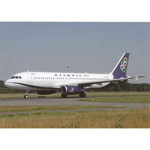 Olympic Air Airbus A320 232 Civil Aviation Postcard (A23035)