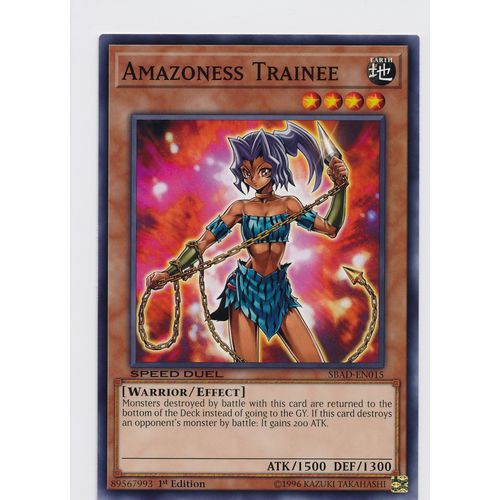 YuGiOh Attack From The Deep SBAD-EN015 Amazoness Trainee 1st Edition