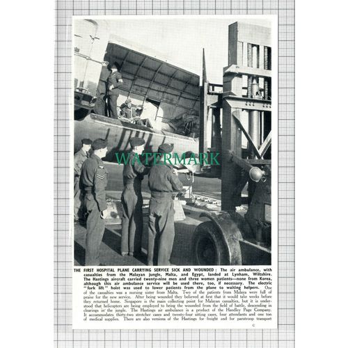 C2909) First Hospital Plane Hastings Air Ambulance Lynham Wiltshire - 1950 Clip
