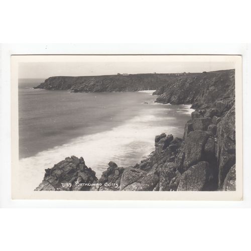 Porthcurno Cliffs Cornwall Postcard Publisher A H Hawke Helston 7189