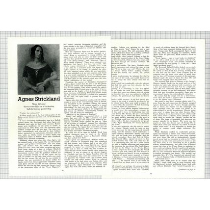 (6152) Agnes & Elizabeth Strickland Writer Mary Delorme - 1974 Article