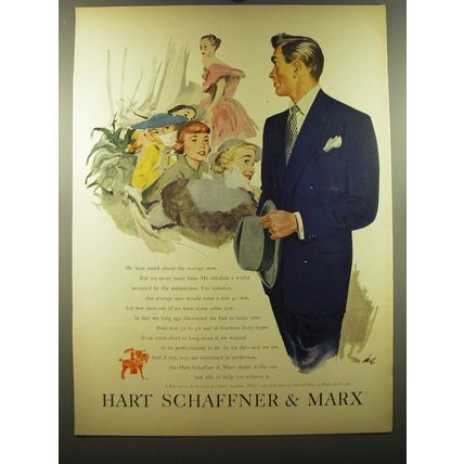 1950 Hart Schaffner & Marx Ad - art by Tom Hall - We hear much about
