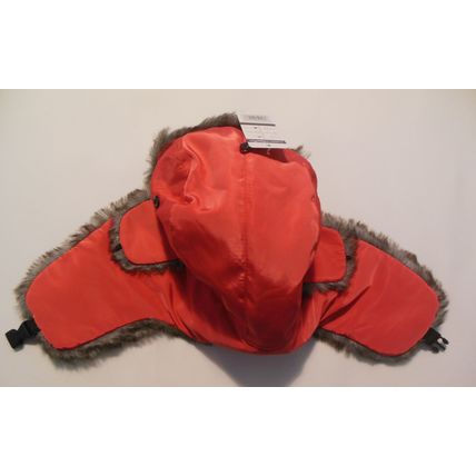 Light Red Unisex Winter Hat Ear Flap Winter Activities Shiny One Size