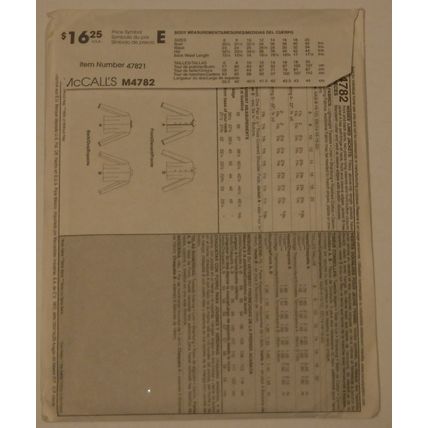 McCalls Sewing Pattern # M4782 Misses Lined Jackets