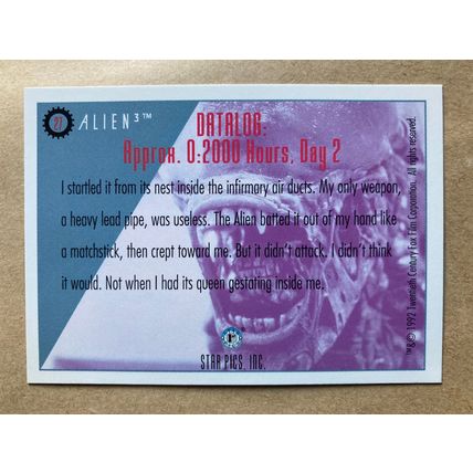 Alien3 Base trading card # 27 Alien Attacks Ripley (A) 1992 Star Pics Dark Horse