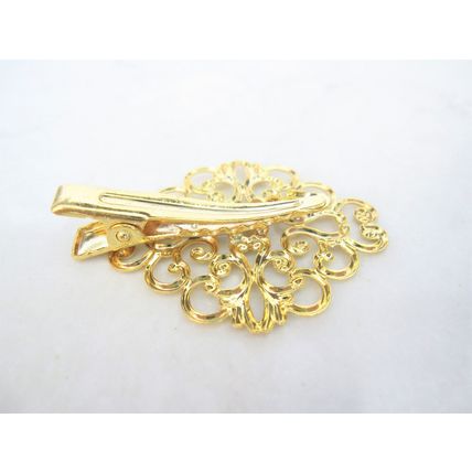 Antique style gold , silver or rose gold filigree alligator hair clip