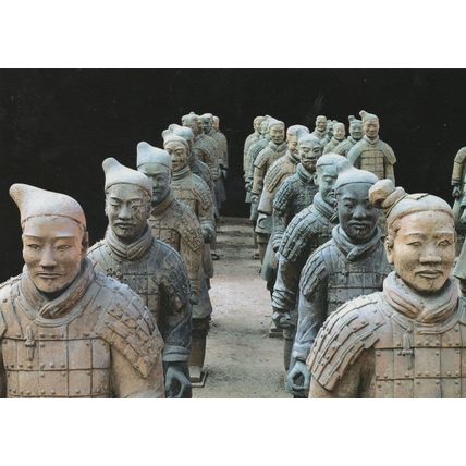 Qin Dynasty Emperor Full Military Army Terracotta Statue Postcard