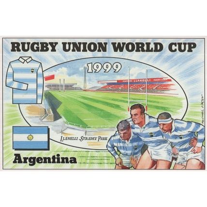 Argentina Team Rugby Union World Cup Postcard