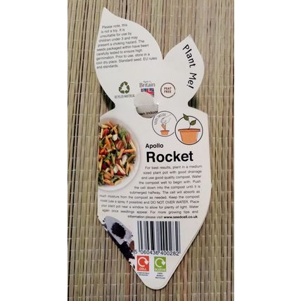 Rocket Salad Leaf Seed Pod x 4 Seed Cell 100% Biodegradable