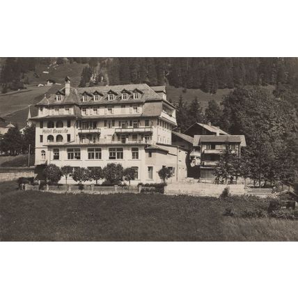 Hotel Beau Site Adelboden Old Switzerland Real Photo Postcard