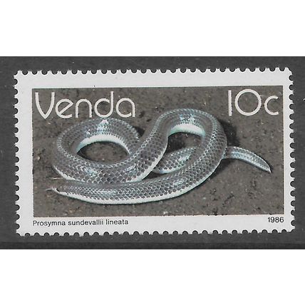 VENDA 1986 REPTILES 10c NORTHERN LINED SHOVELSNOUT SNAKE SG 128 UM MINT