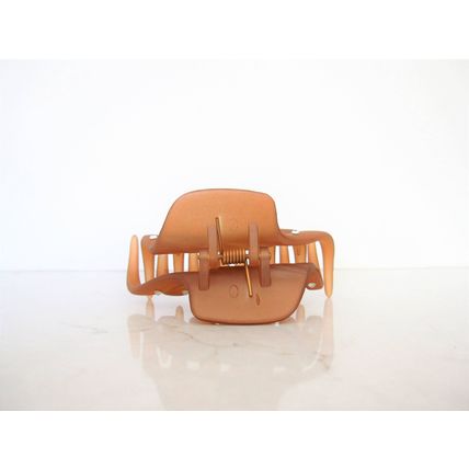 Golden brown hair claw clip with crystals for fine thin hair