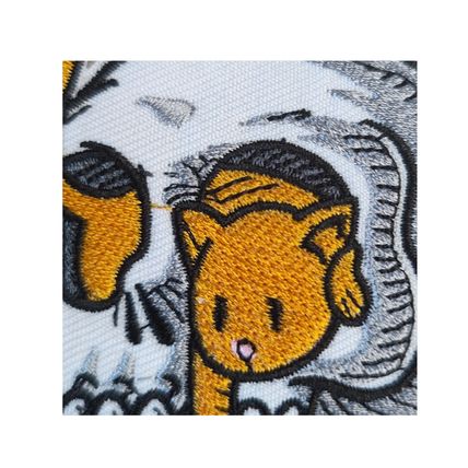 Cat in Skull Iron On Patch Sew Badge 6 cm x 6 cm Badge Sew High Quality P544