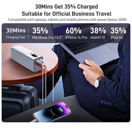 Zime Power Bank 40000mAh 100W for MacBook Camping Charger Fishing LED Light