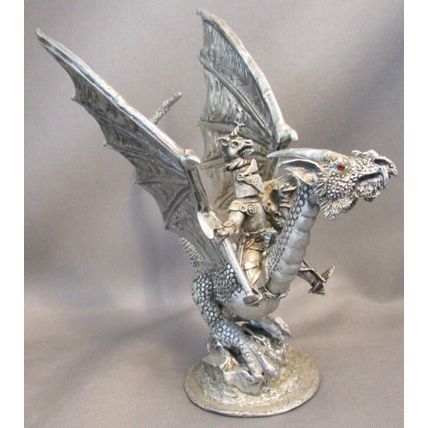 RARE 1985 DRAGON RIDER KNIGHT Stefan Tofano #7795 Pewter Dragon TSR D&D