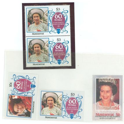 Montserrat, Scott #600-2, Purposely Manufactured, Pale Blue Background Omit (SK)