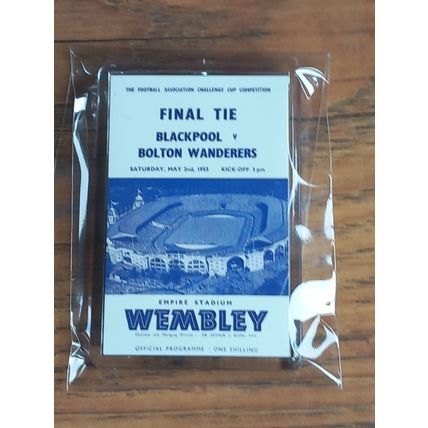 1953 FA Cup Final Programme Cover fridge magnet - Blackpool vs Bolton W