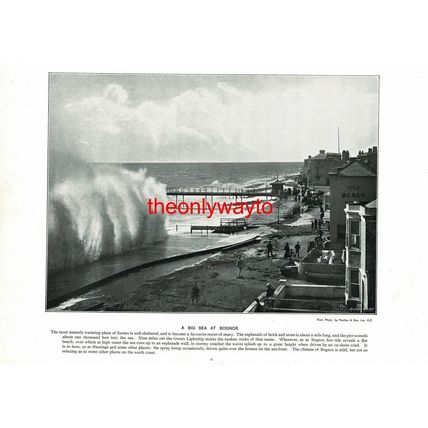 Big Sea At Bognor, Sussex, (Bath On Reverse), Book Illustration (Print), c1897