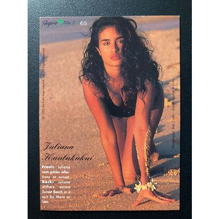 Portfolio 1993 Swimsuit Issue Base trading card # 65 Juliana Kaulukukui (A)