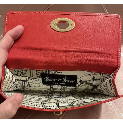 A Very Cool Beautiful Redish Orange Leather Barr + Barr New York Clutch Wallet