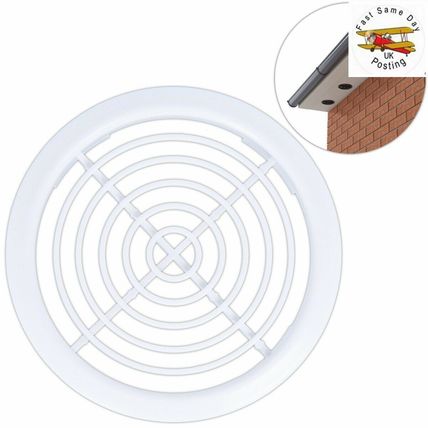 WHITE AIR VENTS 10x 70Mm Soffit Roof Upvc Fascia Board Eaves Disc Circle Round
