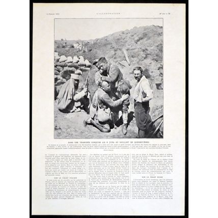FRENCH SOLDIERS IN A CAPTURED TRENCH - BATTLE OF QUENNEVIERES 1915 WORLD WAR I