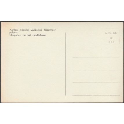 Aanleg Meerdijk Zuidelijke IJsselmeerpolders, c.1950 - Foto Briefkaart