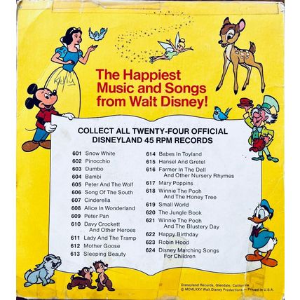 Peter Pan a Disneyland record 7" Vinyl 45 RPM Walt Disney's - Vintage #200