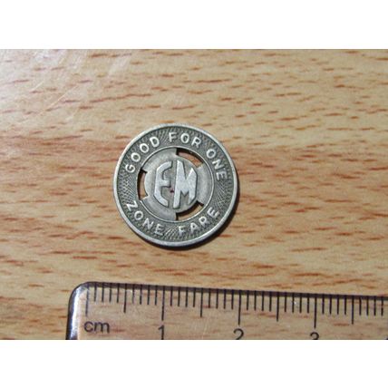 Eastern Massachusetts st.ry.co. Zone Fare Token (e679)