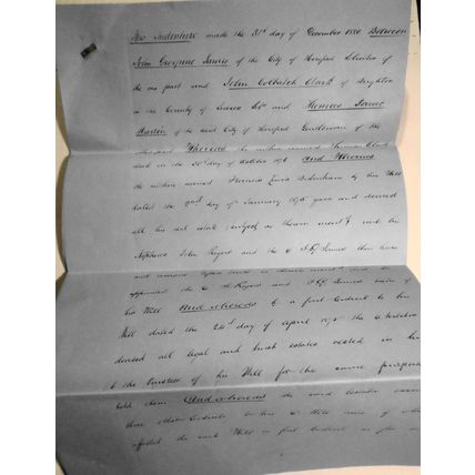 1880 Indenture - Transfer of Mortgage. Hereford, England.