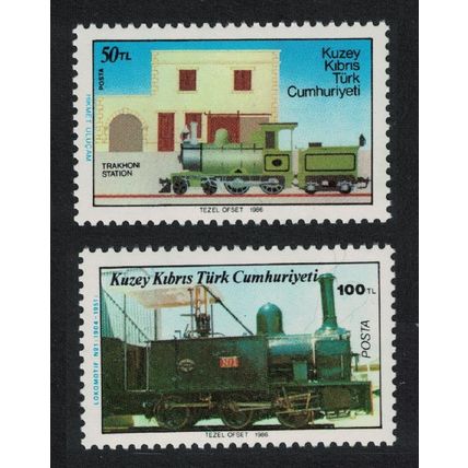 Turkish Cyprus Cyprus Railway 2v 1986 MNH SG#202-203