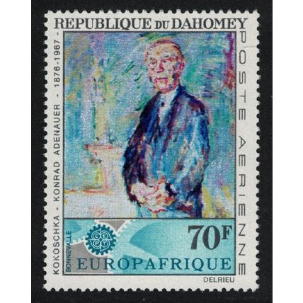 Dahomey Dr. Adenauer Commemoration painting by O.Kokoschka 1967 MNH SG#294