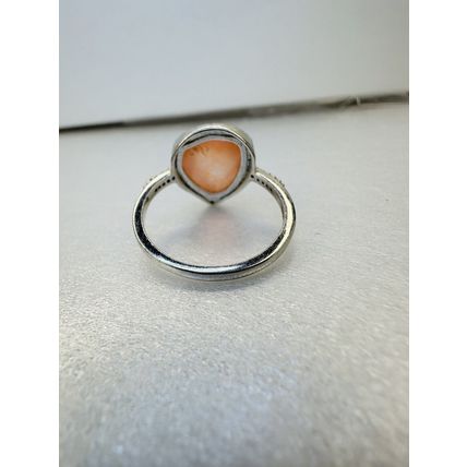 Ring Bomb Party Sz6 RBP Abstract Lt Orange Gem W/Rhodium P Band Costume Jewelry