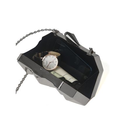 New Handheld Women's Bag Diamond Iron Box Banquet Bag Silver