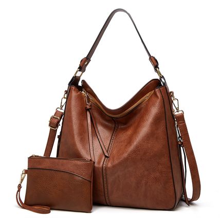 Handbags for Women Large Designer Ladies Hobo bag Two Piece Brown