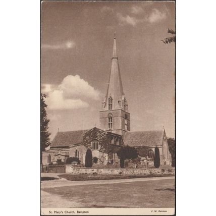 St Mary's Church, Bampton, Oxfordshire, c.1950s - JM Bateman Postcard