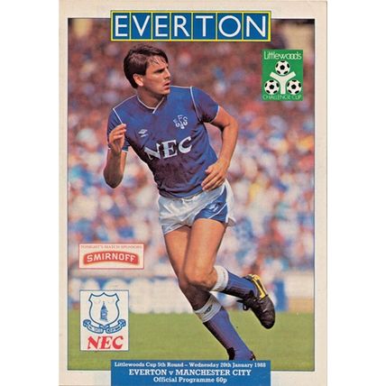 EVERTON v MANCHESTER CITY LEAGUE CUP 5TH ROUND 1988