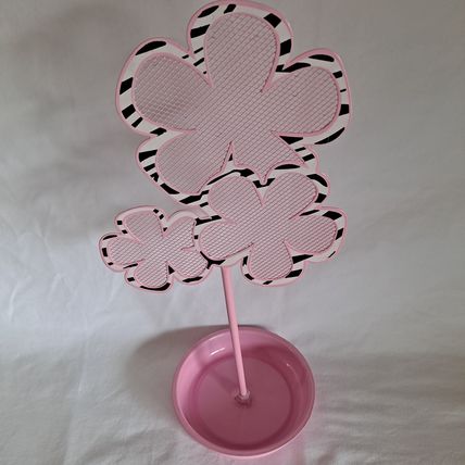 FAB Metal FLOWER EARRING Tree Jewelry Holder Ring/Bracelet Ring Tray Pink