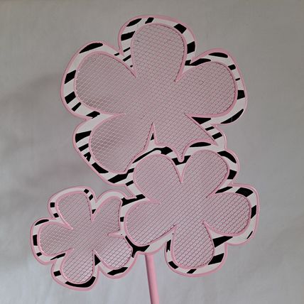 FAB Metal FLOWER EARRING Tree Jewelry Holder Ring/Bracelet Ring Tray Pink