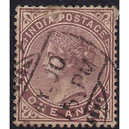 India 1882 - 90 QV 1 Anna Brown Purple Used SG 88 ( M193 )
